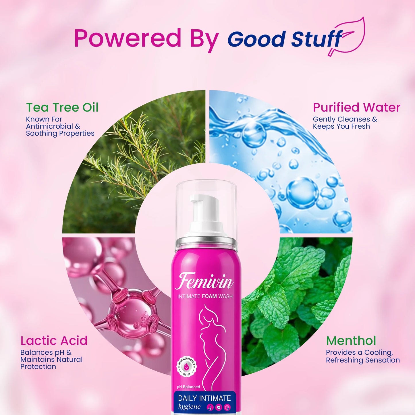 Femivin Intimate Wash for Women, pH Balanced Prevents Dryness, Itchiness And Irritation Intimate Foam (100 ml, Pack of 1)