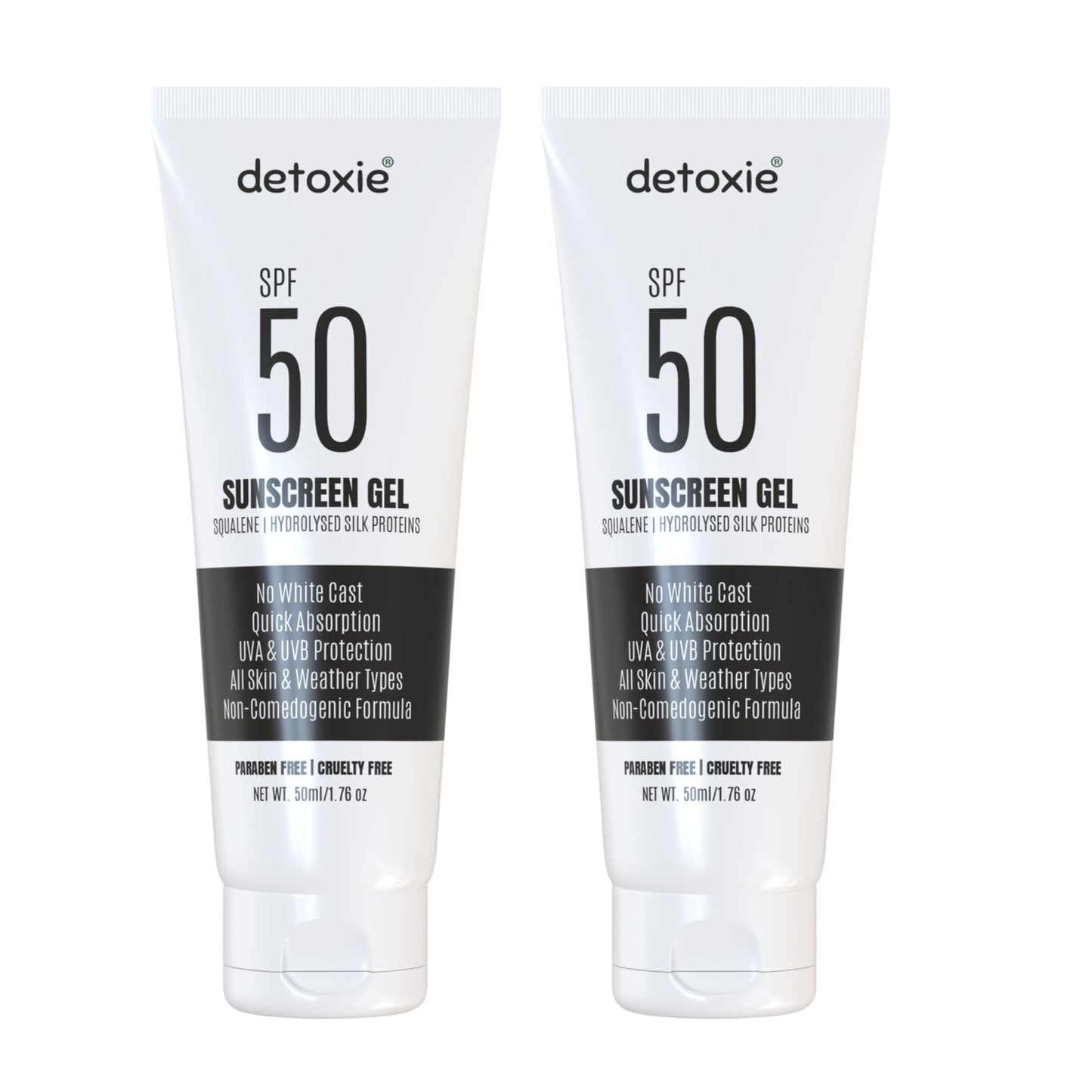Pack of 2 Squalene & Silk Protiens SPF50 Sunscreen Gel - 50ml each