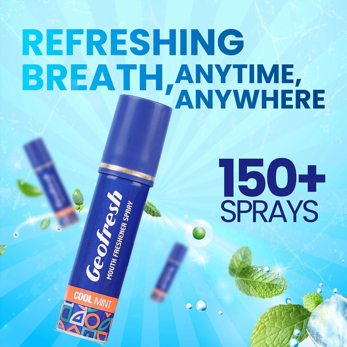 Geofresh Mouth Spray Cool Mint + Elaichi Flavor ( 2 Pc x 15 gm ) Spray (30 g)