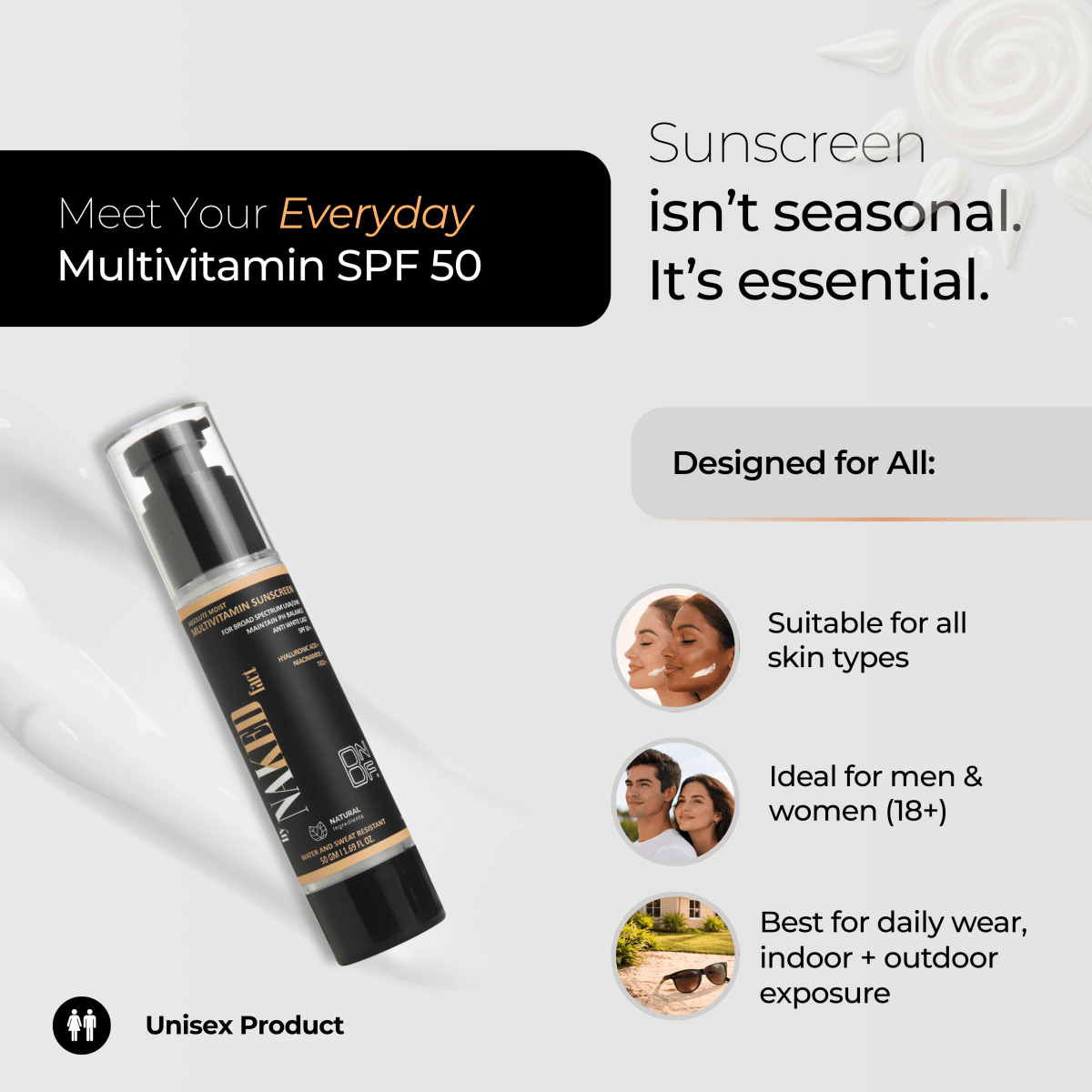 Multivitamin SPF 50 Sunscreen for Sun Protection | 50gm