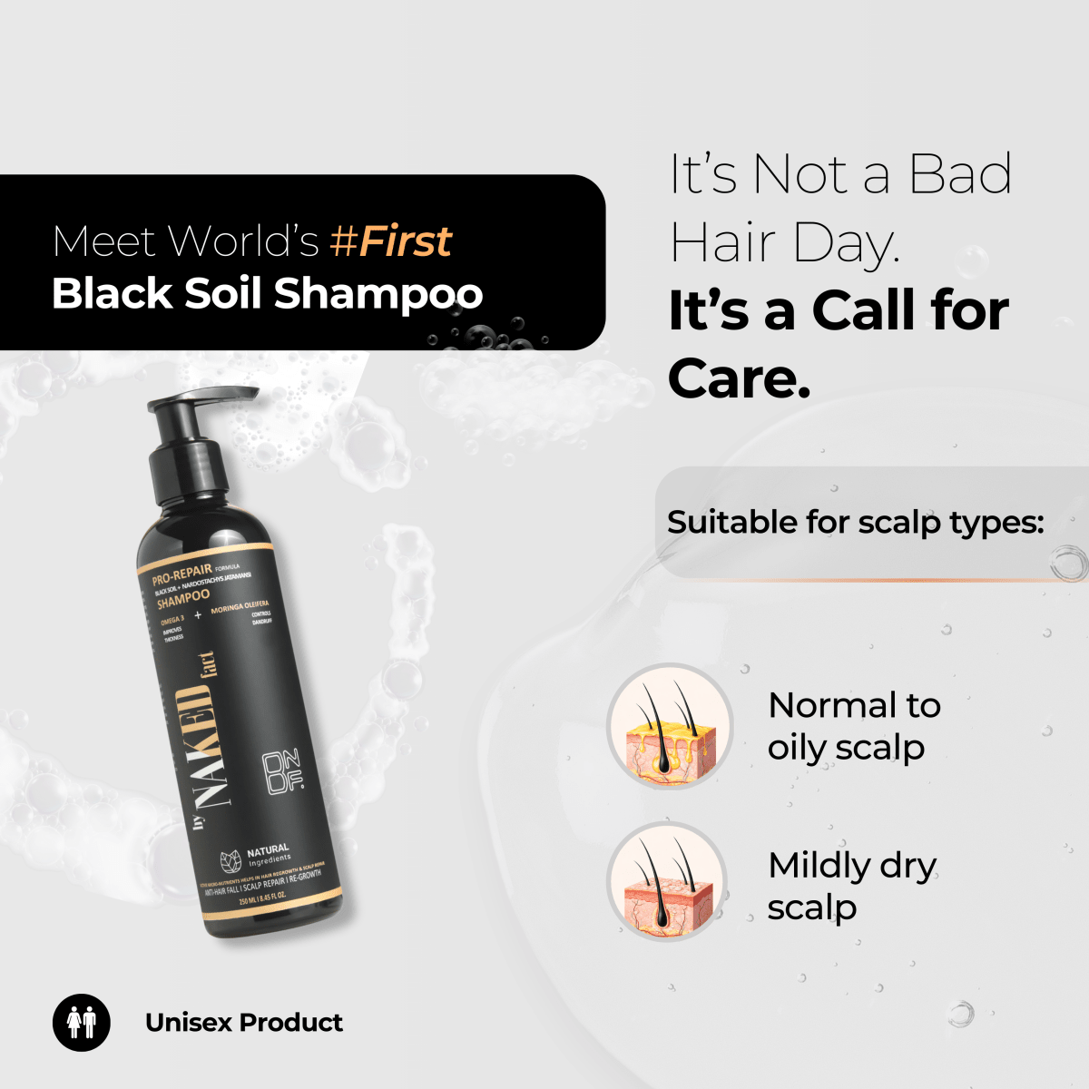 Black Soil Shampoo - Control Dandruff & Hair Repair | 250g