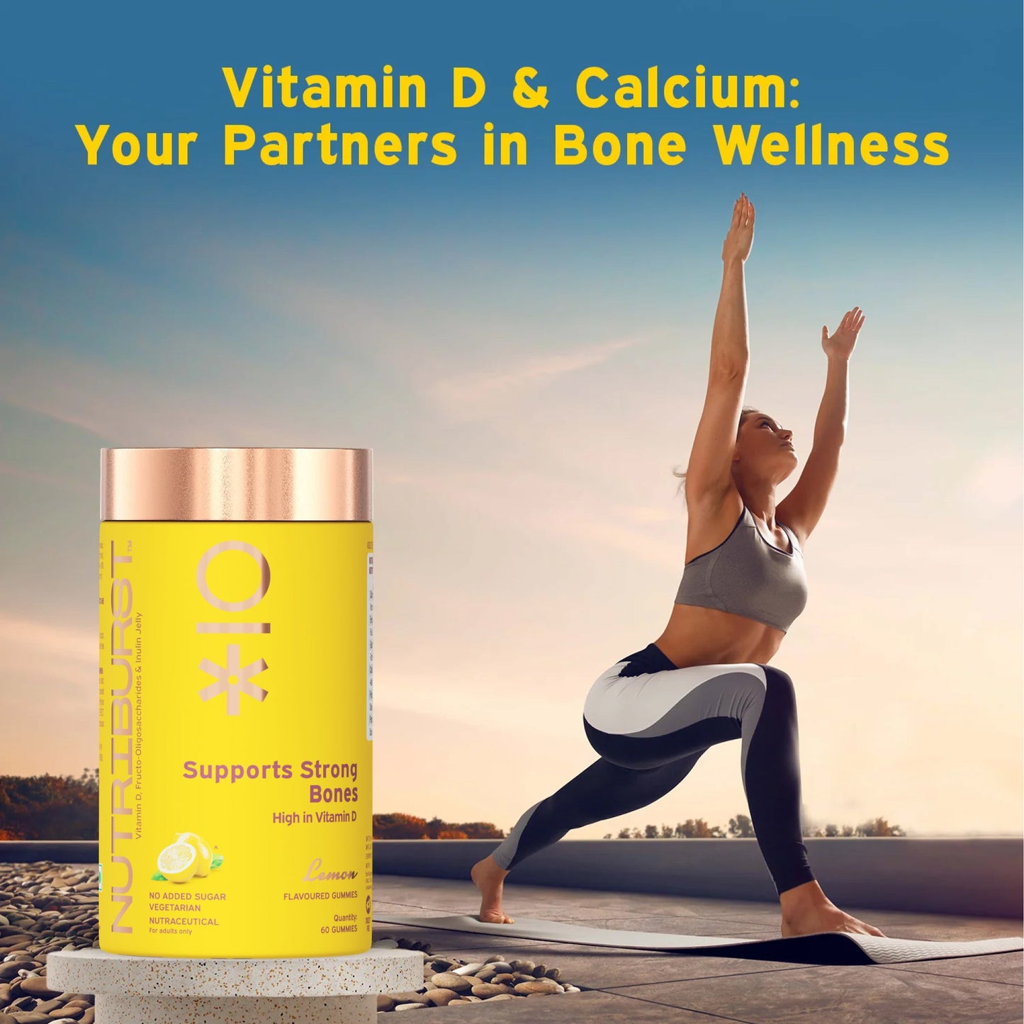 Nutriburst Support Muscles & Bones Gummies with Vitamin D2 & Calcium - Cred