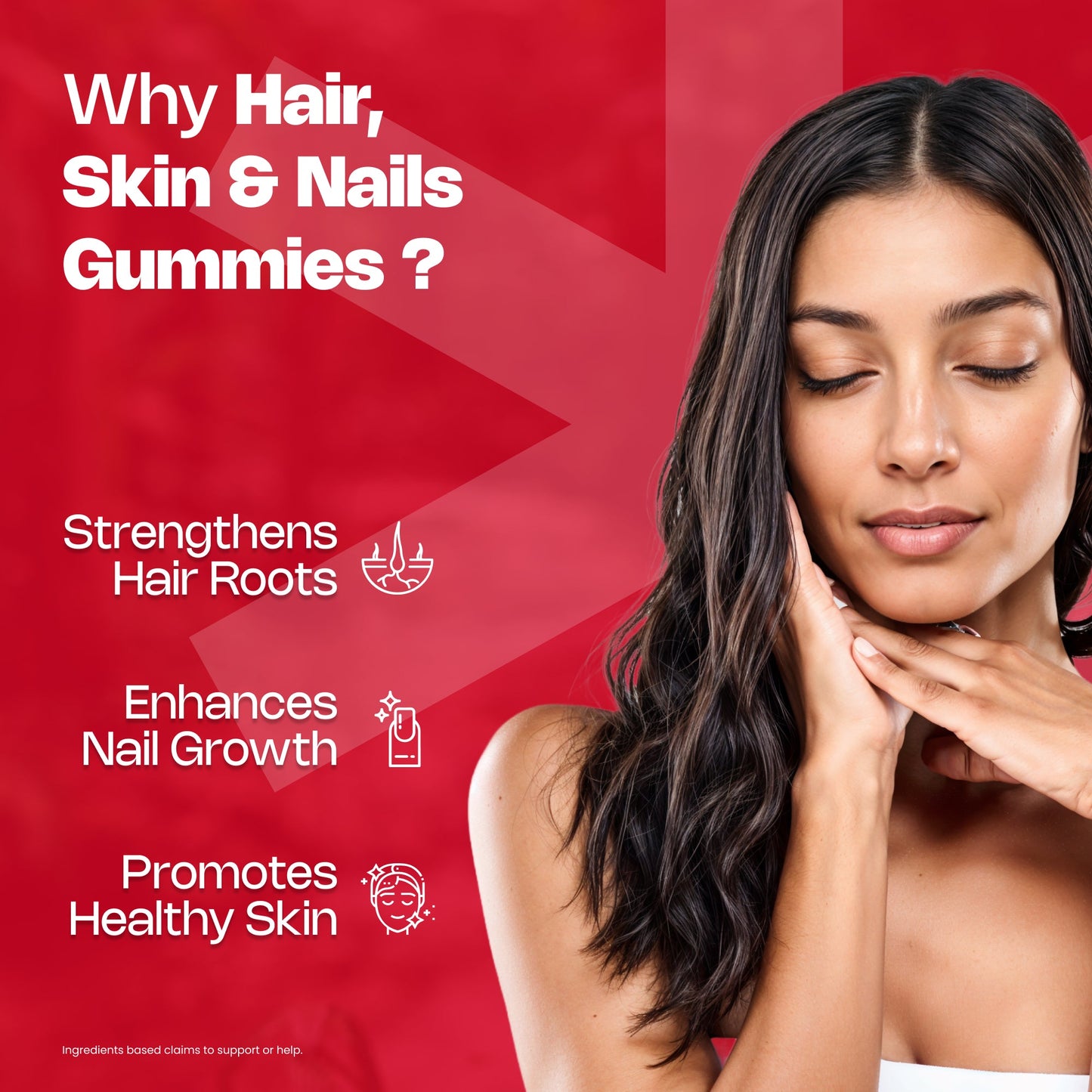 Nutriburst Hair, Skin & Nails Growth Gummies with Biotin