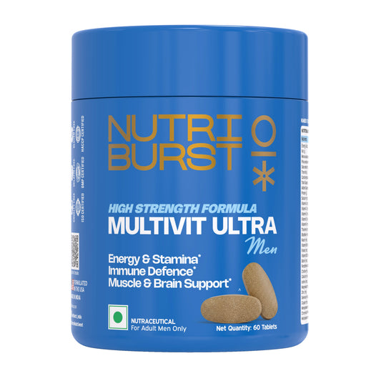 Multivitamin Ultra Tablets for Men | High Strength US Formula | Immunity, Muscle & Brain Support | 60+ Premium Nutrients | Veg Supplement | 60 Tablets