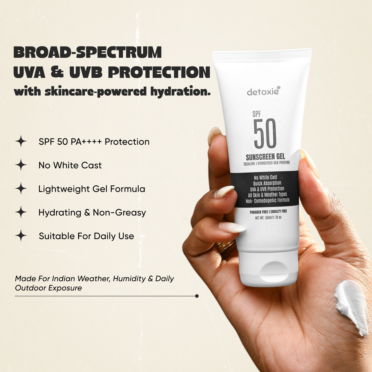 Pack of 2 Squalene & Silk Protiens SPF50 Sunscreen Gel - 50ml each