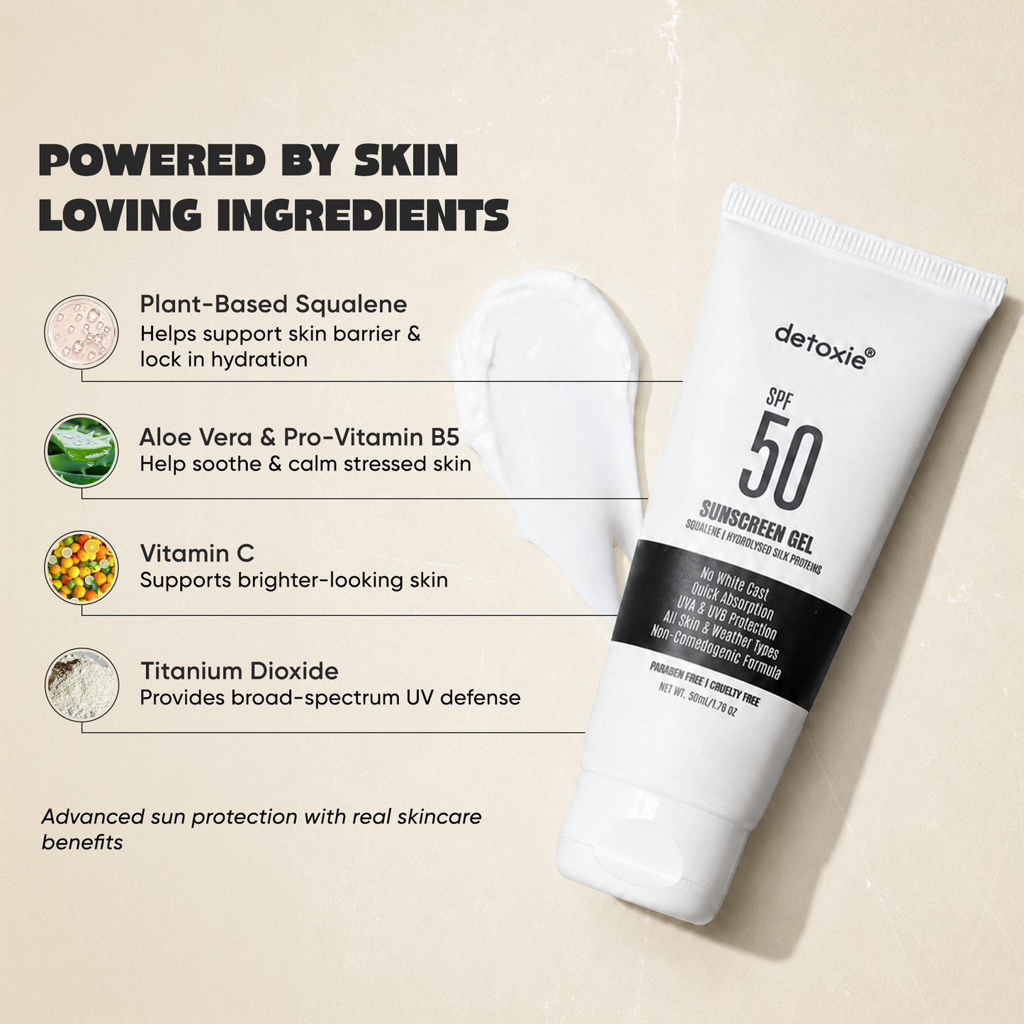 Pack of 2 Squalene & Silk Protiens SPF50 Sunscreen Gel - 50ml each