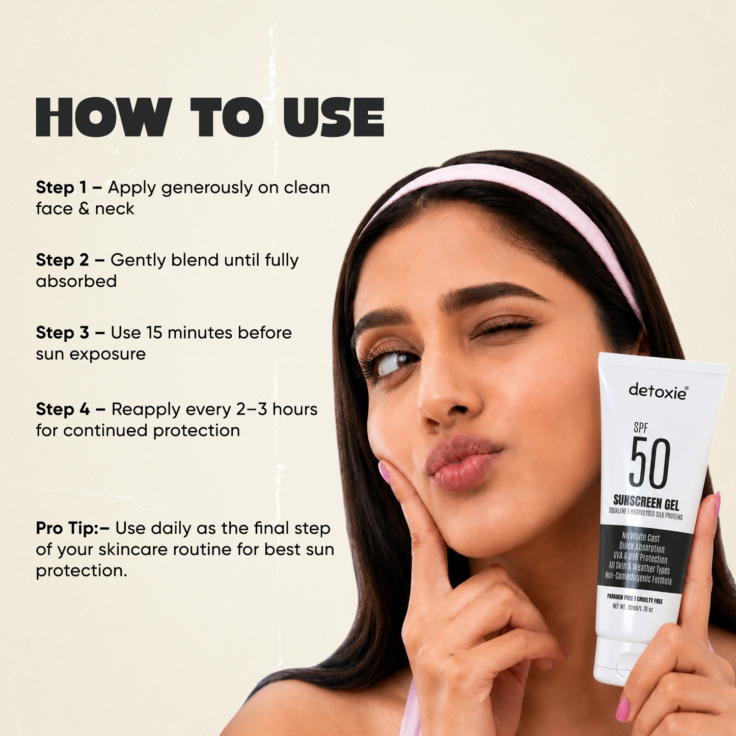 Pack of 2 Squalene & Silk Protiens SPF50 Sunscreen Gel - 50ml each