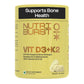 Nutriburst Vitamin D3 + K2 | Vitamin D3 K2 Supplement for Men & Women | Supports Bone Strength & Heart Health | 100% Vitamin D with K2 for Better Absorption | 120 Veg Tablets (4-Month Pack)