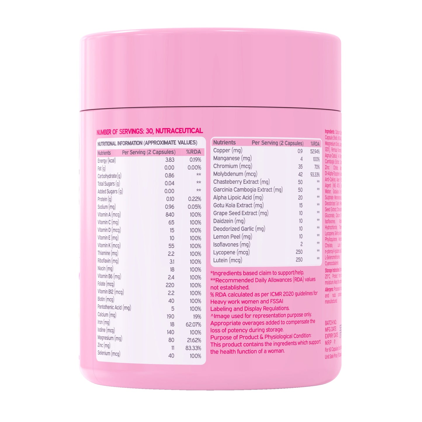 Multivitamin Ultra Tablets for Women | High Strength US Formulated | Supports Hair Growth, Skin Health, Energy & Hormonal Balance | 60+ Vitamins & Minerals | Veg Supplement | 60 Count
