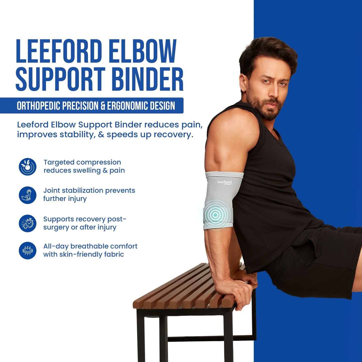 Elbow Support Binder | Helps Recover from Injuries & Post-Operative Conditions Elbow Support (Grey)