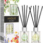 Pura Reed Diffuser Set- Lemongrass & Jasmine - 120 ml | Oil Diffuser with Free 10 Reed Sticks | Pack of 2