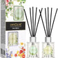 Pura Reed Diffuser Set- Lemongrass & Jasmine - 120 ml | Oil Diffuser with Free 10 Reed Sticks | Pack of 2
