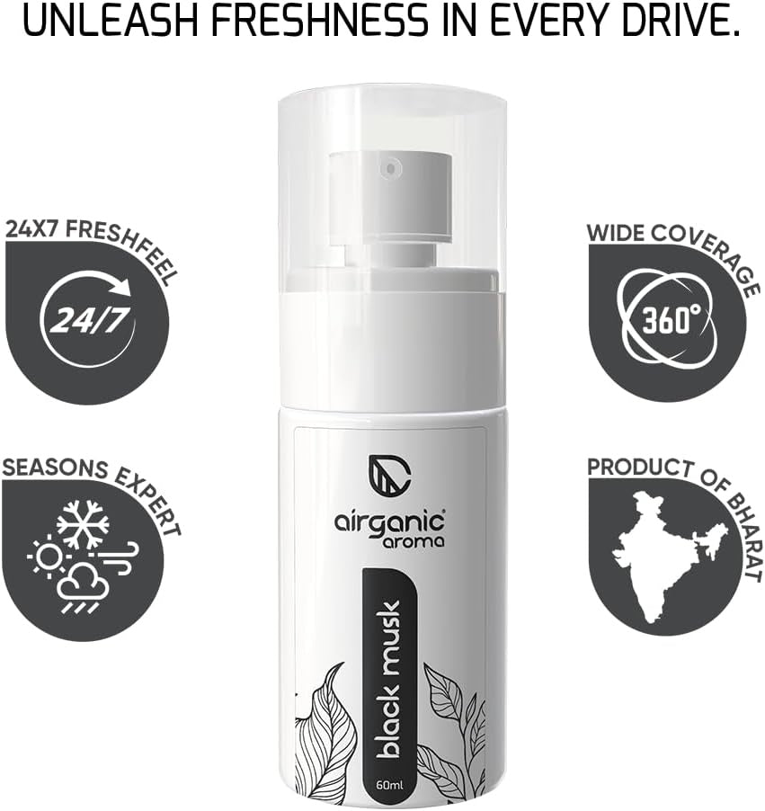 Airganic aroma Black Musk Premium Spray Car Perfume | 400+ Sprays | 100ml