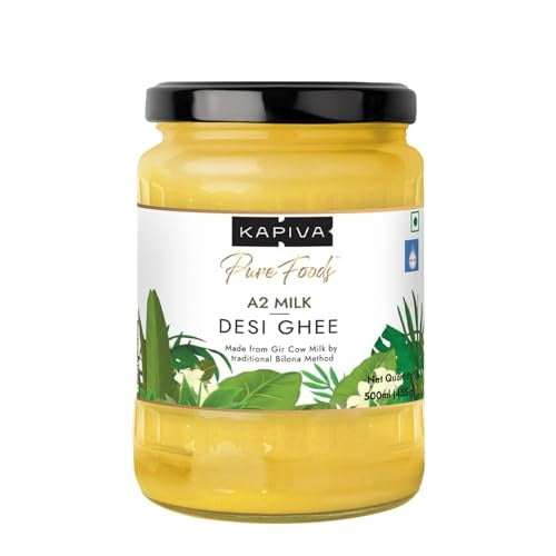 Kapiva Certified A2 Gir Cow Ghee 500ML | Traditional Vedic Bilona Method