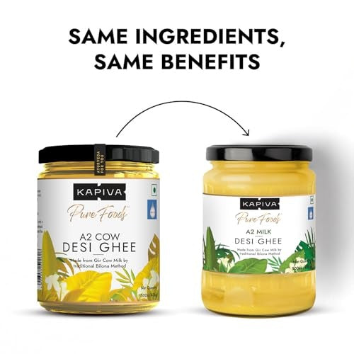 Kapiva Certified A2 Gir Cow Ghee 500ML | Traditional Vedic Bilona Method