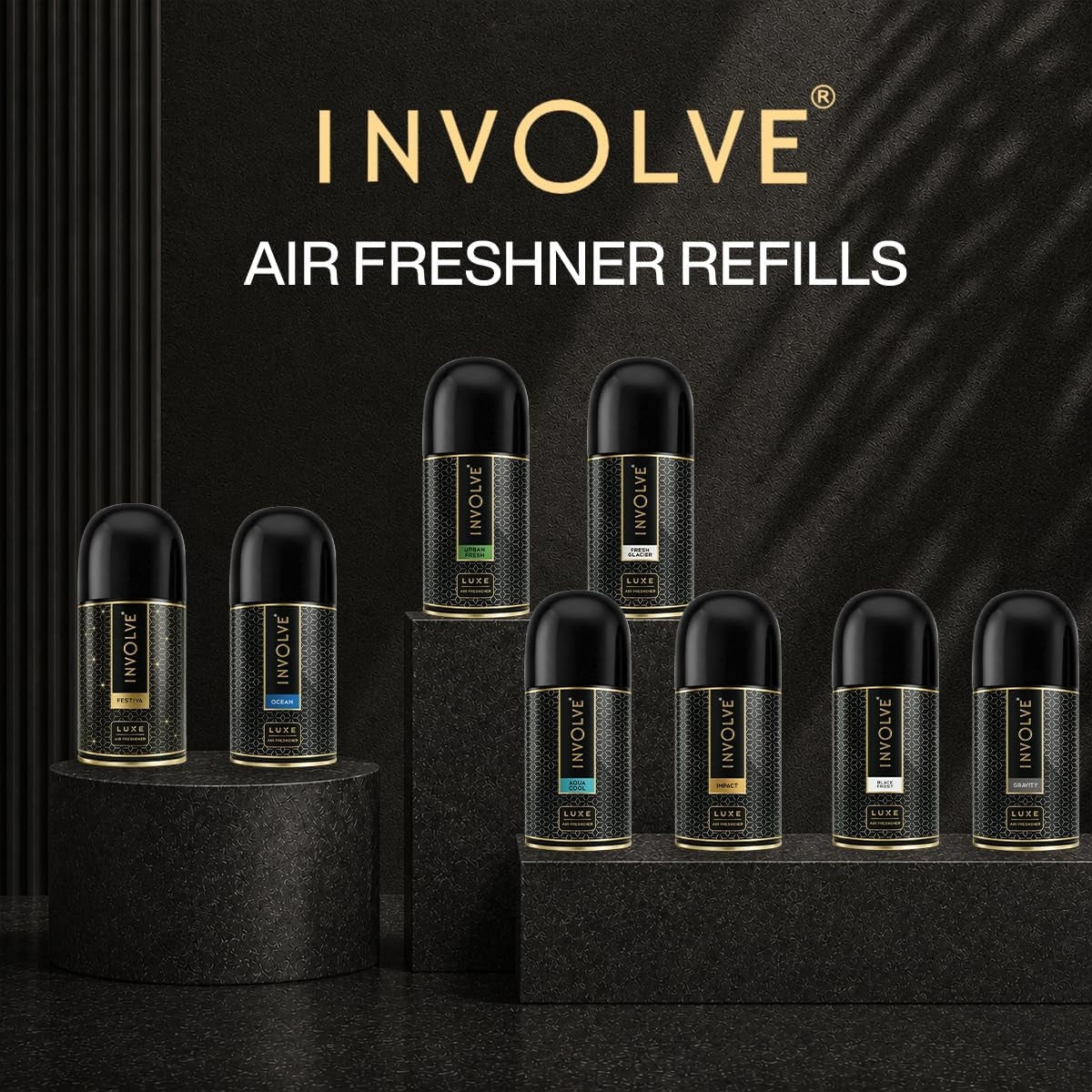 Involve Luxe - Urban Fresh Automatic Room Fresheners Refill Pack | 2200 Sprays Guaranteed | Lasts up to 60 Days (225ml)