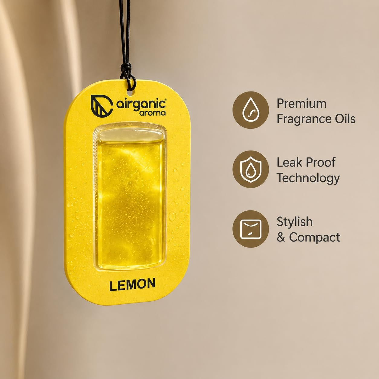 AIRGANIC Aroma Gel Hanging Car Air Freshener Pack of 3 | Fre